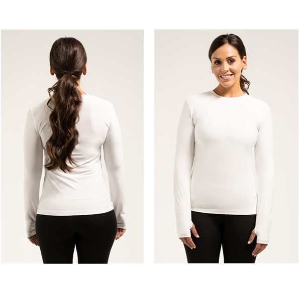 LADIES COVERED LONG SLEEVE TRAINER WHITE