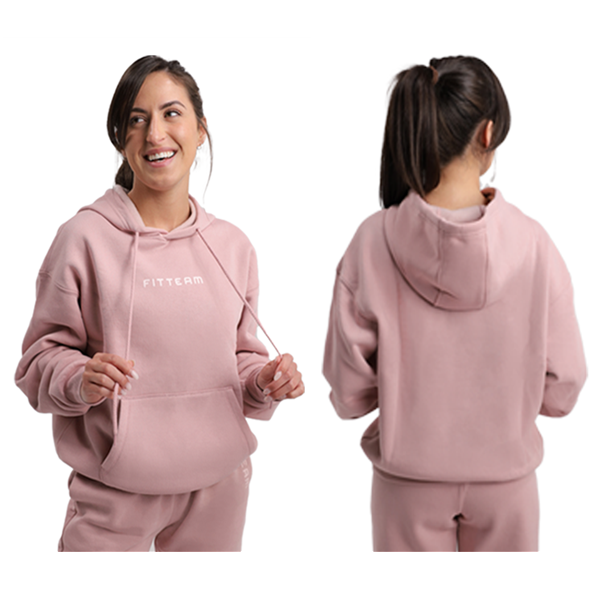 LADIES RELAXED HOODIE PALE MAUVE