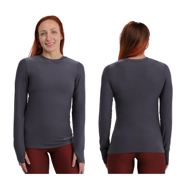 LADIES FIT LONG SLEEVE TRAINER PERISCOPE GRAY
